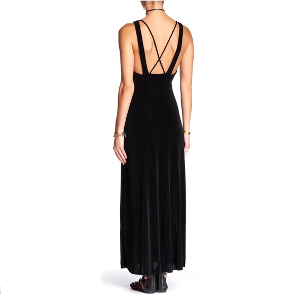 FREE PEOPLE BLACK CUTOUT MAXI DRESS - Picture 5 of 10